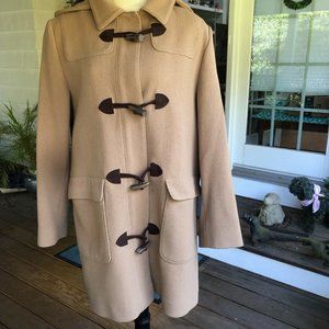 Classic Camel Talbots toggle coat in Tan wool